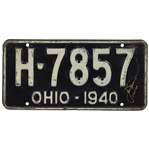 Jack Nicklaus Signed 1940 Ohio License Plate W/ Birthyear Notation JSA ALOA