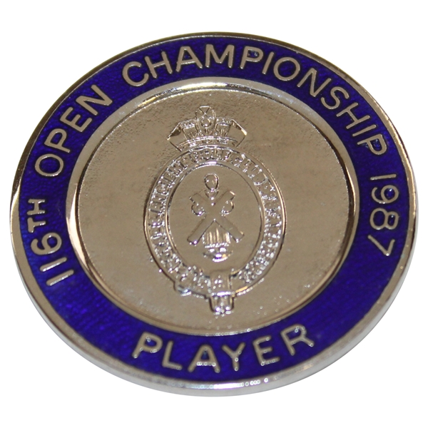 Arnold Palmers 1987 Open Championship Contestant Badge at Muirfield Golf Links