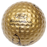 Jack Nicklaus and Arnold Palmer Signed Gold Macgregor 'Jack Nicklaus' Golf Ball JSA ALOA