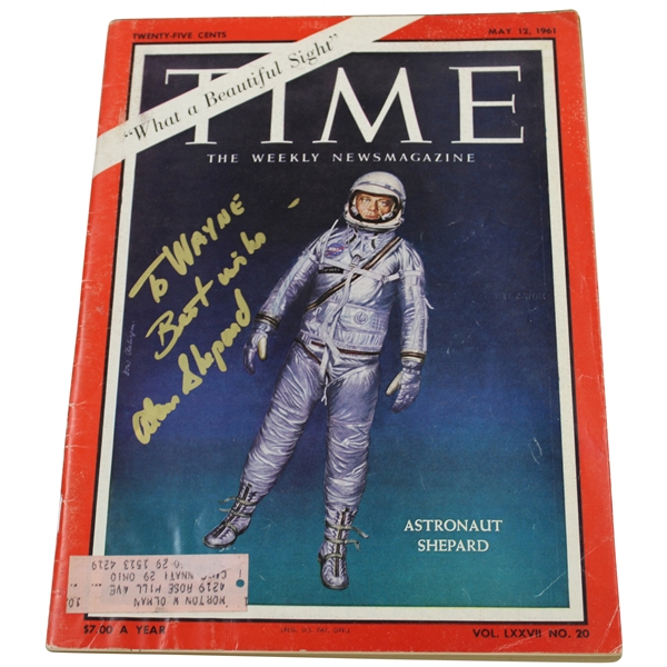 Alan Shepard Signed Time Magazine May 12 1961- Astronaut Shepard JSA ALOA