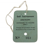 1953 Open Championship at Carnoustie Ordinary Ticket No. 663