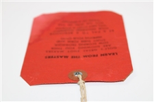 1950 Masters Tournament SERIES Badge #5155 with Original String - Jimmy Demaret Winner