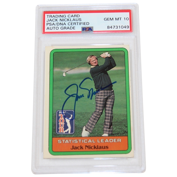 Jack Nicklaus Signed 1981 Donruss Stats Leaders Card PSA/DNA Certified Auto Grade GEM-MT 10 #84731049