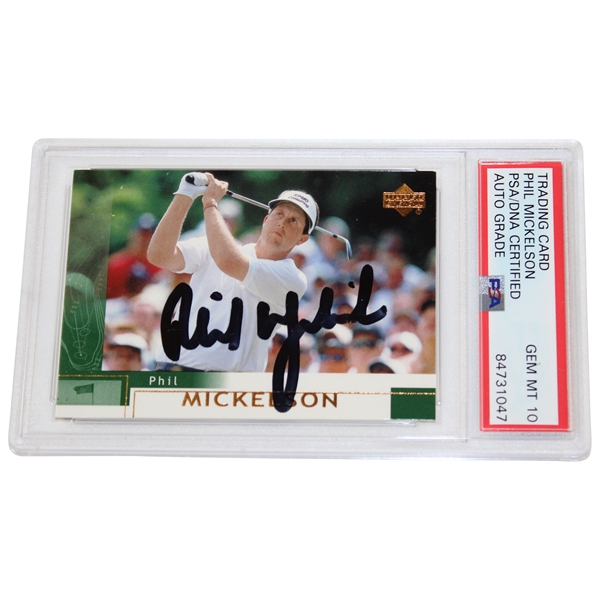 Phil Mickelson Signed 2002 Upper Deck Rookie Card PSA/DNA Certified Auto Grade GEM-MT 10 #84731047
