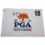 Phil Mickelson Signed 2021 PGA Championship at Kiawah Island Embroidered Flag PSA #AL68148