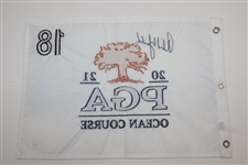 Phil Mickelson Signed 2021 PGA Championship at Kiawah Island Embroidered Flag PSA #AL68148