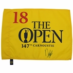 Francesco Molinari Signed 2018 The OPEN at Carnoustie Screen Flag JSA ALOA