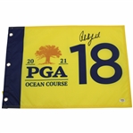 Phil Mickelson Signed 2021 PGA Championship at Kiawah Island Screen Flag PSA #AL68166