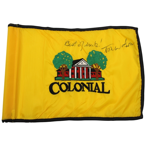 Tom Watson Signed Colonial Embroidered Course Flag JSA ALOA