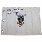 Tom Weiskopf Signed Royal Troon Embroidered Flag with 1973 Open Champion JSA ALOA