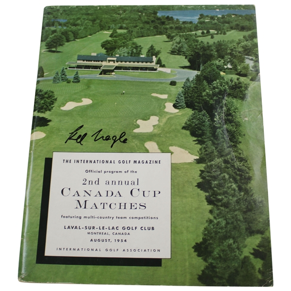 Kel Nagle Signed 1954 Canada Cup Matches at Laval-Sur-Le-Lac GC Program JSA ALOA