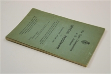 1933 Open Championship at St. Andrews Official Wednesday Program