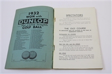 1933 Open Championship at St. Andrews Official Wednesday Program