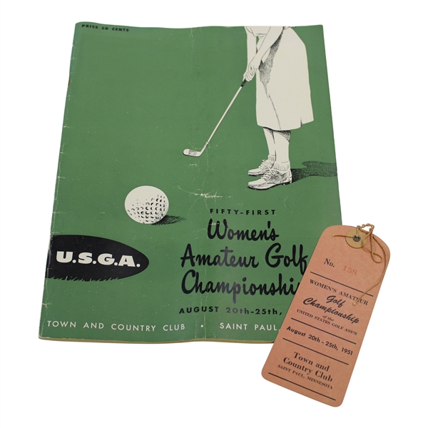 1951 Womens Amateur Golf Championship at Town & Country Club St Paul, MN Program & Ticket
