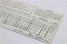1961 Us Amateur at Pebble Beach Official Scorecard - Jack Nicklaus Win