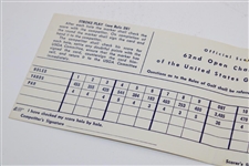 1962 US Open at Oakmont CC Official Scorecard - Jack Nicklaus First Win & Major