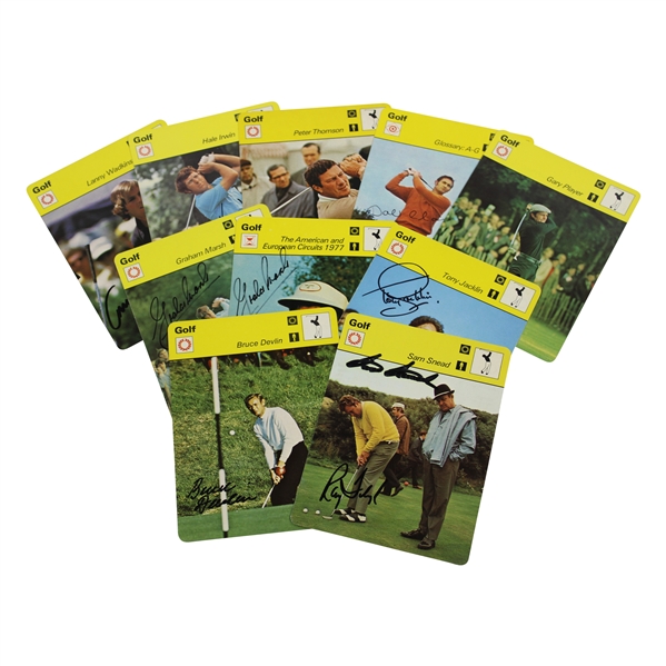 Ten (10) Signed 1978 Sportscaster Golf Themed Cards - Floyd, Devlin, Jacklin & others JSA ALOA