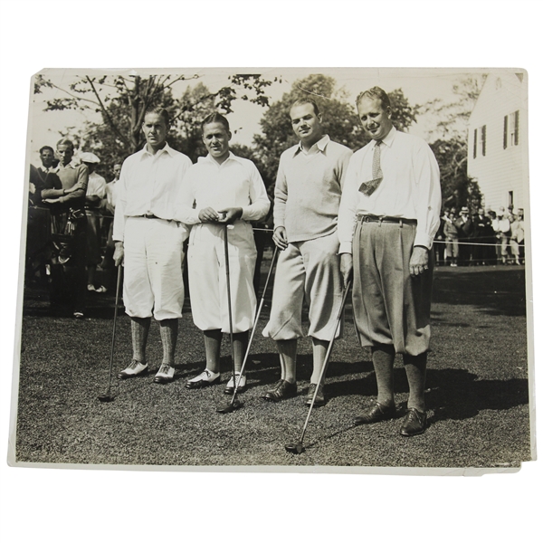 Bobby Jones 1930 US Amateur 8x10 Wire Photo with Johnston, Sweetser, & Marston