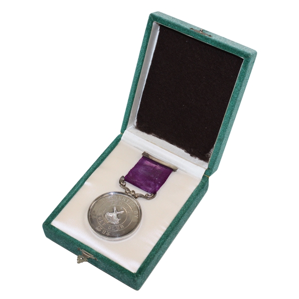 1907 Silver Plated Medal & Ribbon Presented by Penang GC Won by B. Severs