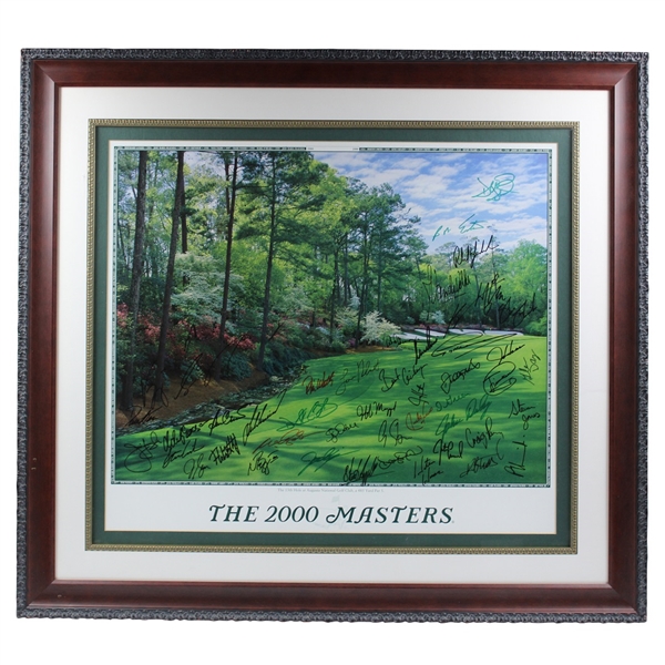 Field Signed 2000 The Masters Poster - Framed JSA ALOA