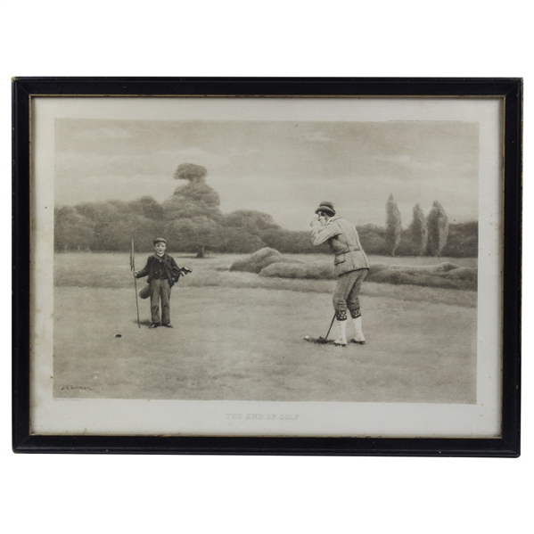 Charles Dollman “The End of Golf” Black & White Photogravure - Framed