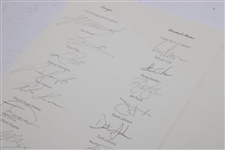 2010 Ryder Cup Team USA & Team Europe Signed Dinner Program/Menu w/Tiger JSA ALOA