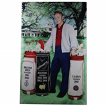 Arnold Palmer with Augusta National Clubhouse & Major Wins Golf Bags Print
