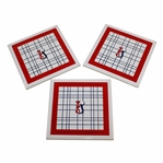 Payne Stewarts Three (3) TPC Red/White/Blue Ceramic Frankie Welch Trivets