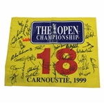 Big 3, Seve & Twenty-Eight (28) OPEN Champs Signed 1999 OPEN at Carnoustie Flag JSA ALOA