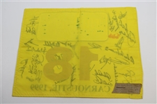 Big 3, Seve & Twenty-Eight (28) OPEN Champs Signed 1999 OPEN at Carnoustie Flag JSA ALOA