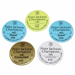 Sam Sneads Peter Jackson Champions Contestant & Guest Badges - 1981 & 1982