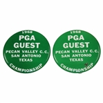 Sam Sneads 1968 PGA Championship at Pecan Valley CC Guest Badges