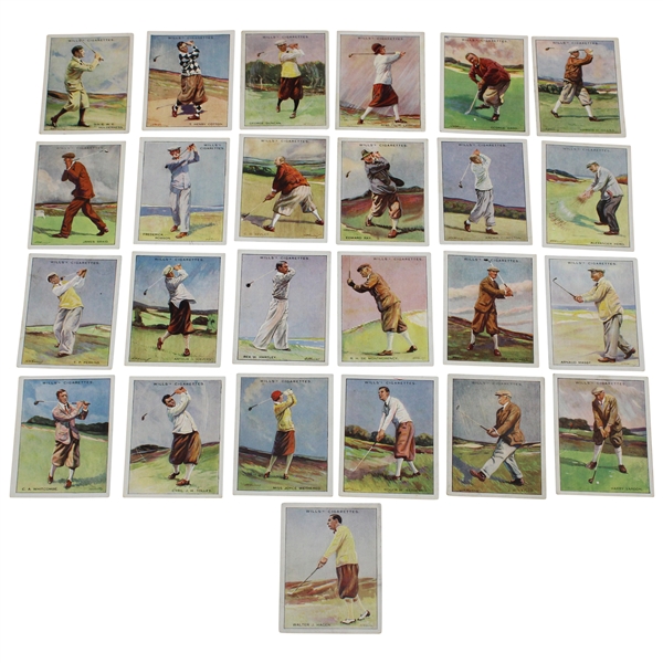 Full Set of Twenty-Five (25) WD & HO Wills Famous Golfers Tobacco Golf Cards