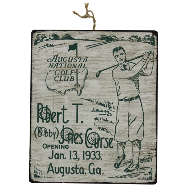Bobby Jones Commemorative 1933 Course Opening Wooden Sign
