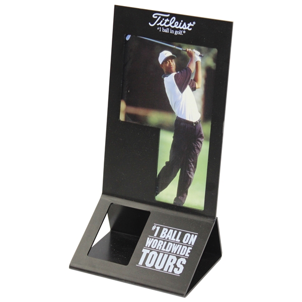 Tiger Woods Titleist #1 Ball On Worldwide Tours Black Ball Stand