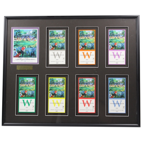 Leroy Neiman Signed Ltd Ed 2000 PGA Championship Ticket Set Presentation - Framed