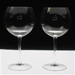 Pair of Augusta National Golf Club Members Logo Red Wine Glasses
