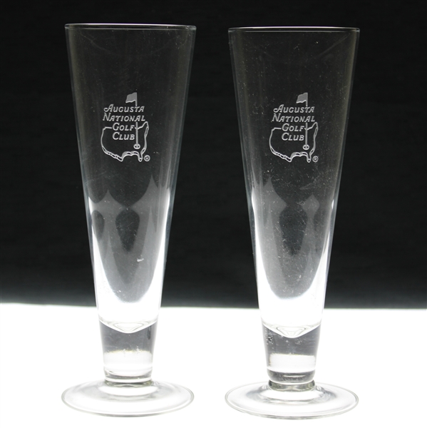 Pair of Augusta National Golf Club Members Logo Pint Beer Glasses 
