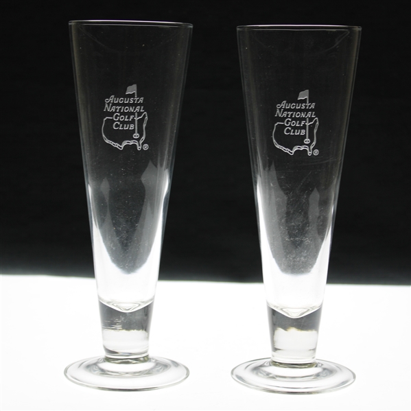 Pair of Augusta National Golf Club Members Logo Pint Beer Glasses 