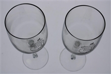Pair of Augusta National Golf Club Members Logo White Wine Glasses