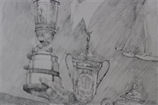 Original Jack Nicklaus 'Grand Slam' Pencil on Paper Study Sketch by Artist Robert Fletcher