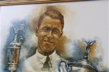 Original Oil on Panel Gene Sarazen 'Grand Slam' Painting by Artist Robert Fletcher - Framed