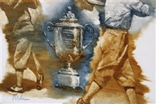 Original Oil on Panel Gene Sarazen 'Grand Slam' Painting by Artist Robert Fletcher - Framed