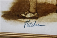 Original Oil on Panel Gene Sarazen 'Grand Slam' Painting by Artist Robert Fletcher - Framed
