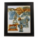 Original Oil on Panel Jack Nicklaus Grand Slam Painting by Artist Robert Fletcher - Framed