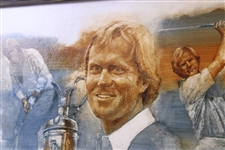 Original Oil on Panel Jack Nicklaus 'Grand Slam' Painting by Artist Robert Fletcher - Framed