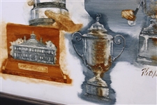 Original Oil on Panel Jack Nicklaus 'Grand Slam' Painting by Artist Robert Fletcher - Framed