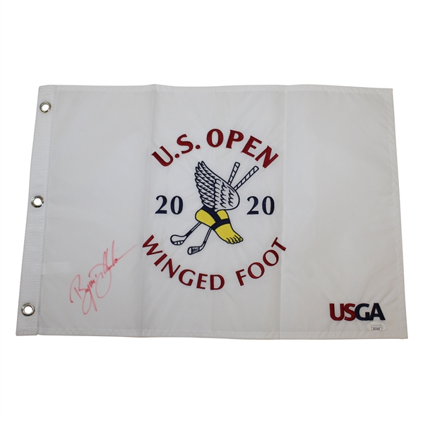 Bryson Dechambeau Signed 2020 US Open at Winged Foot Embroidered Flag JSA #QQ22968