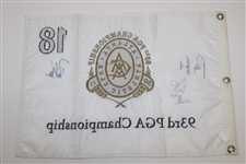 Bradley, Harrington & Toms Signed 2011 PGA at Atlanta Athletic Club Flag JSA #VV50060