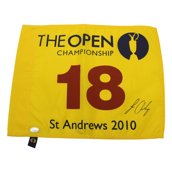 Louie Oostheuizen Signed 2010 The OPEN at St. Andrews Flag JSA #QQ01358